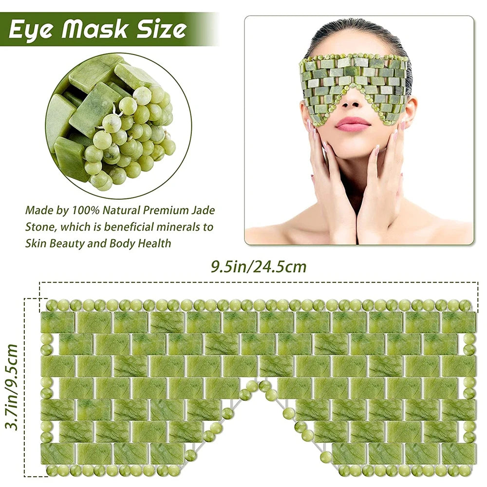 Cooling Jade Eye Mask Massager Natural Jade Eye Mask Eye Eye for Eye Relax Sleep Massager Mask Tools Mask Care Stone Face Sleep