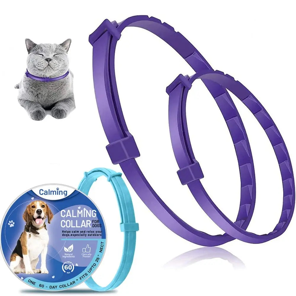 Pet Calming Collar Anxiety Relief Stress Reduction Pacify Soothing TPR Adjustable Waterproof Dog Cat Necklace Pet Supply