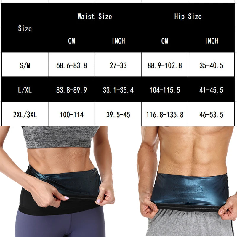 Men Sauna Sweat Belt Waist Trainer Slimming Body Shaper Abdomen Reducer Fat Burning Women Fitness Belly Band Cincher Shapewear